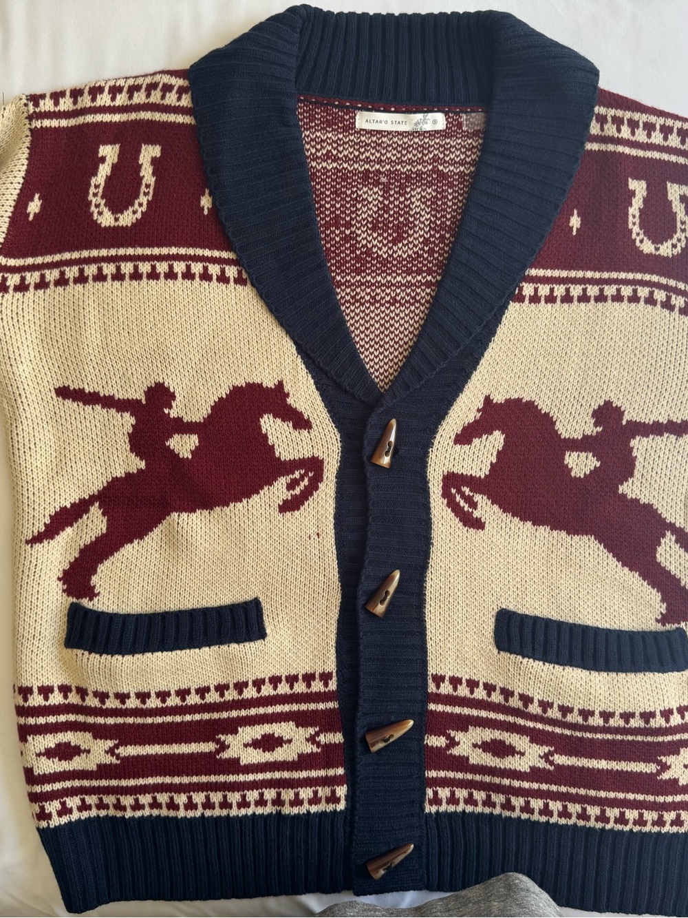 Altar'd State Horse Motif Button-Front Cardigan NWOT plastic tag attached - Picture 3 of 6